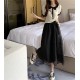 Urban Black High-Waist Flared Midi Skirt image