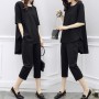 Casual Cool Clay-Colored Two-Piece Outfit - Black