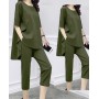 Casual Cool Clay-Colored Two-Piece Outfit - Green