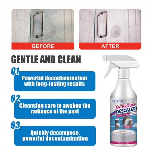 Powerful Bathroom Descaler Foam Cleaner Spray - Eliminates Stubborn Stains and Limescale