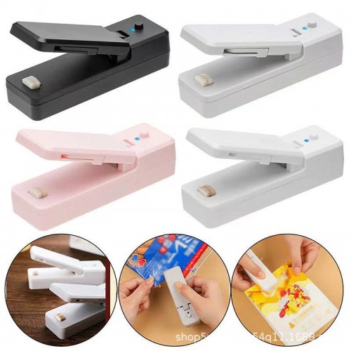 2 IN 1 USB Chargeable Mini Bag Sealer Heat Sealers With Cutter Knife image