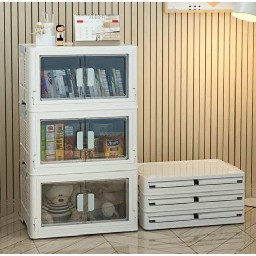 Stackable Storage Bins with Lids and Doors - Space-saving and Organizational