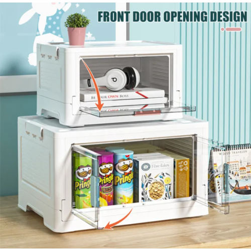 Stackable Storage Bins with Lids and Doors - Space-saving and Organizational