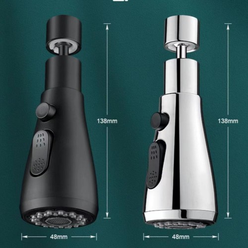 Kitchen Sink Faucet Extension with 3 Modes Water Sprayer and 360° Rotatable Swivel Head