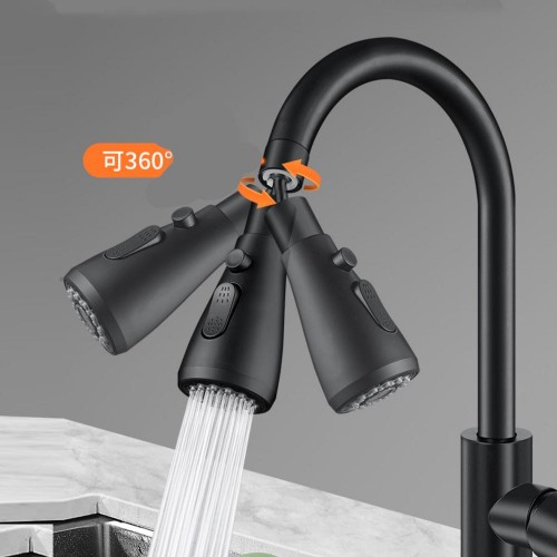 Kitchen Sink Faucet Extension with 3 Modes Water Sprayer and 360° Rotatable Swivel Head