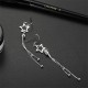 Women Sterling Silver Star Tassels Long Pendant Earrings image