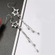Women Sterling Silver Star Tassels Long Pendant Earrings image