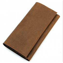 Men's Style Double Layer Card Holder Boarding Long Wallet - Brown