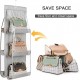 Alt: Double-Sided Six-Layer Hanging Storage Bag in use, optimizing closet space