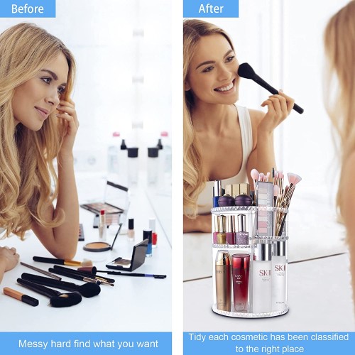 360 Rotating Makeup Organizer Cosmetic Display Holder Stand image