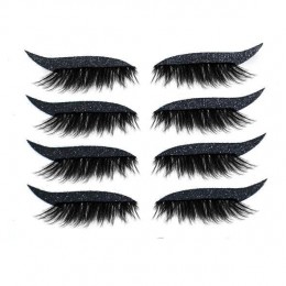 Reusable Eyeliner And Eyelash Stickers - Black