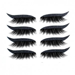 Reusable Eyeliner And Eyelash Stickers - Black