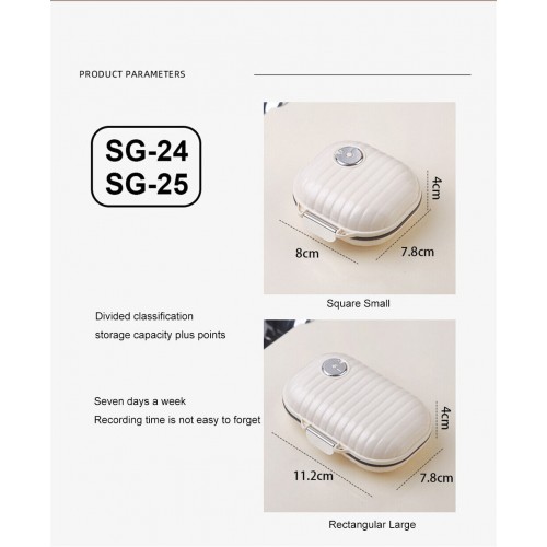 Weekly Medicine Organizer, Easy to Portable Medicine Case for Supplement for Jewelry - Small image