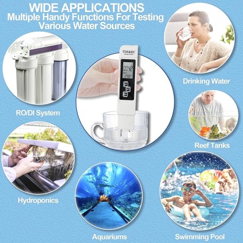 3-in-1 Digital TDS, Temperature &amp; EC Meter - High Accuracy for Hydroponics, Drinking Water image