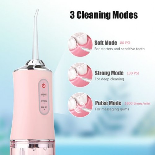 Electric Water Flossers For Teeth, Whitening Dental Oral Irrigator With Jet Tips Nozzles - White image