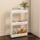 3 Tier Slim Slide Out Trolley Kitchen,Mobile Storage Rack With Wheels, Bathroom Storage Rack image