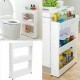3 Tier Slim Slide Out Trolley Kitchen,Mobile Storage Rack With Wheels, Bathroom Storage Rack image