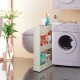 3 Tier Slim Slide Out Trolley Kitchen,Mobile Storage Rack With Wheels, Bathroom Storage Rack image
