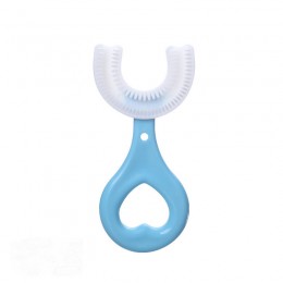 360 U-Shaped Toothbrush, With Food Grade Soft Silicone Brush Head - Blue