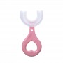 360 U-Shaped Toothbrush, With Food Grade Soft Silicone Brush Head - Pink