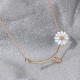 Wedding Party Accessories Set - Cute Asymmetrical Drop Earrings, Sunflower Rings, Daisy Bracelet in White