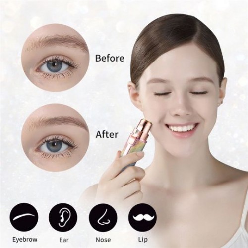 2 In 1 Rechargeable Eyebrow Trimmer &amp Facial Hair Removal image