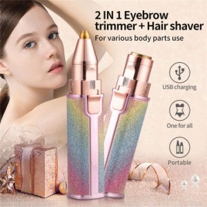 2 In 1 Rechargeable Eyebrow Trimmer &amp Facial Hair Removal