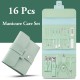 Premium Stainless Steel Manicure Set Professional Portable Nail Clippers and Grooming Kit - Green image