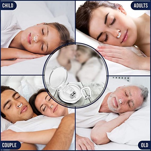 Magnetic Silicone Anti-Snore Nose Clip - Comfortable Sleep Aid &amp; Apnea Relief for Nighttime image