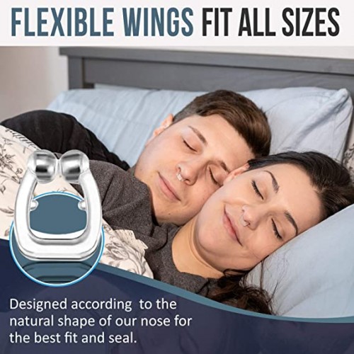 Magnetic Silicone Anti-Snore Nose Clip - Comfortable Sleep Aid &amp; Apnea Relief for Nighttime image