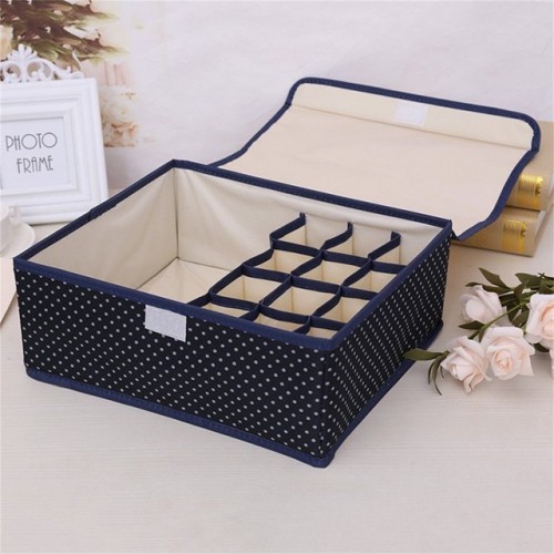 Underwear & Sock Storage Boxes with Lids - Black image