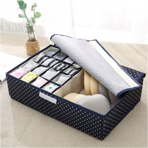 Underwear & Sock Storage Boxes with Lids - Black image