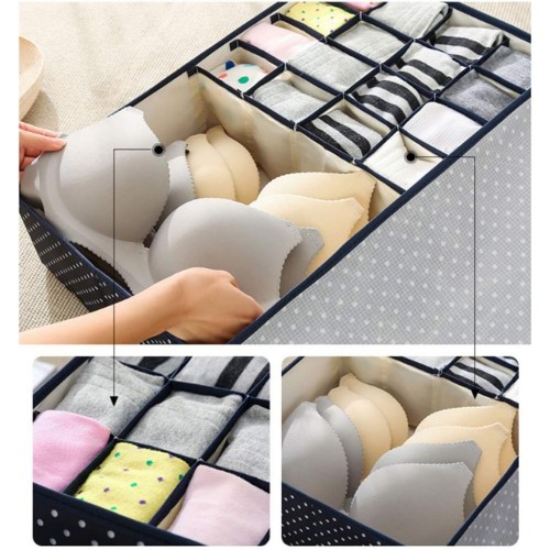 Underwear & Sock Storage Boxes with Lids - Black image
