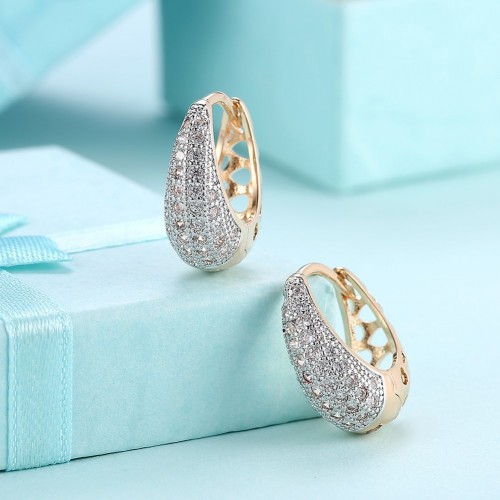 Zircons Engraved Hearts Tassel Long Earring Gifts For Women Gold image