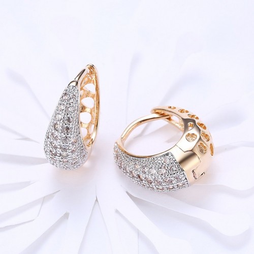 Zircons Engraved Hearts Tassel Long Earring Gifts For Women Gold image