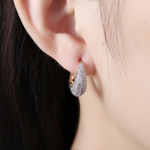 Zircons Engraved Hearts Tassel Long Earring Gifts For Women Gold image