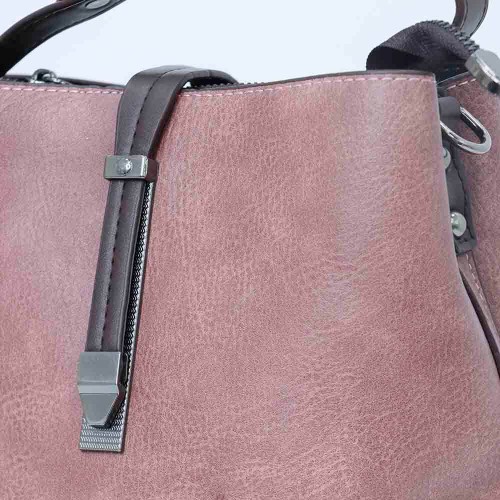 Magnetic Buckle Large Space Leather Shoulder Bag For Women's - Chocolate image