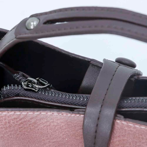 Magnetic Buckle Large Space Leather Shoulder Bag For Women's - Chocolate image