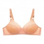 Comfortable Spaghetti Spongy Mesh Floral Lace Decor Bra - Cream