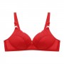 Comfortable Spaghetti Spongy Mesh Floral Lace Decor Bra - Red