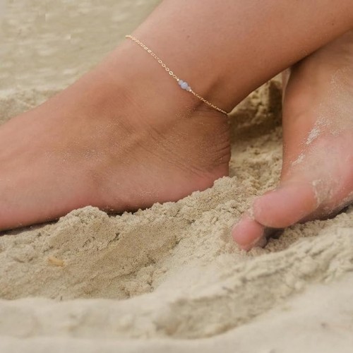 Dainty Citrine Gemstone Anklet image