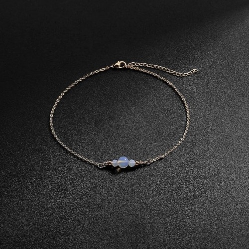 Dainty Citrine Gemstone Anklet image