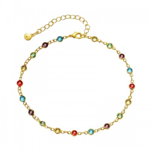 14K Gold Plated Dainty Simple Chain Anklet For Women |image