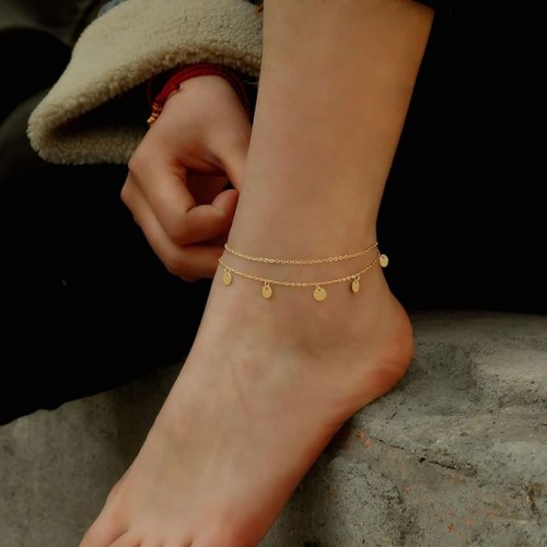 14K Gold Plated Anklet Bracelets Dainty Womens Anklet For Women Beach Foot Jewelry |image