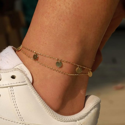 14K Gold Plated Anklet Bracelets Dainty Womens Anklet For Women Beach Foot Jewelry |image