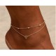  Ankle Bracelet Beach Bead Chain And Heart Pendant For Women 