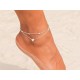  Ankle Bracelet Beach Bead Chain And Heart Pendant For Women 