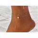  Ankle Bracelet Beach Bead Chain And Heart Pendant For Women 