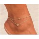  Ankle Bracelet Beach Bead Chain And Heart Pendant For Women 