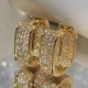 Trendy Zircon Square Earrings For Daily Wear-Gold image